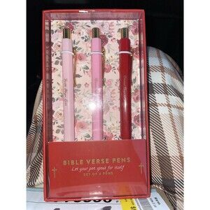Eccolo Bible Verse Pens Set Of 3 Multicolor Christian Journal Writing New